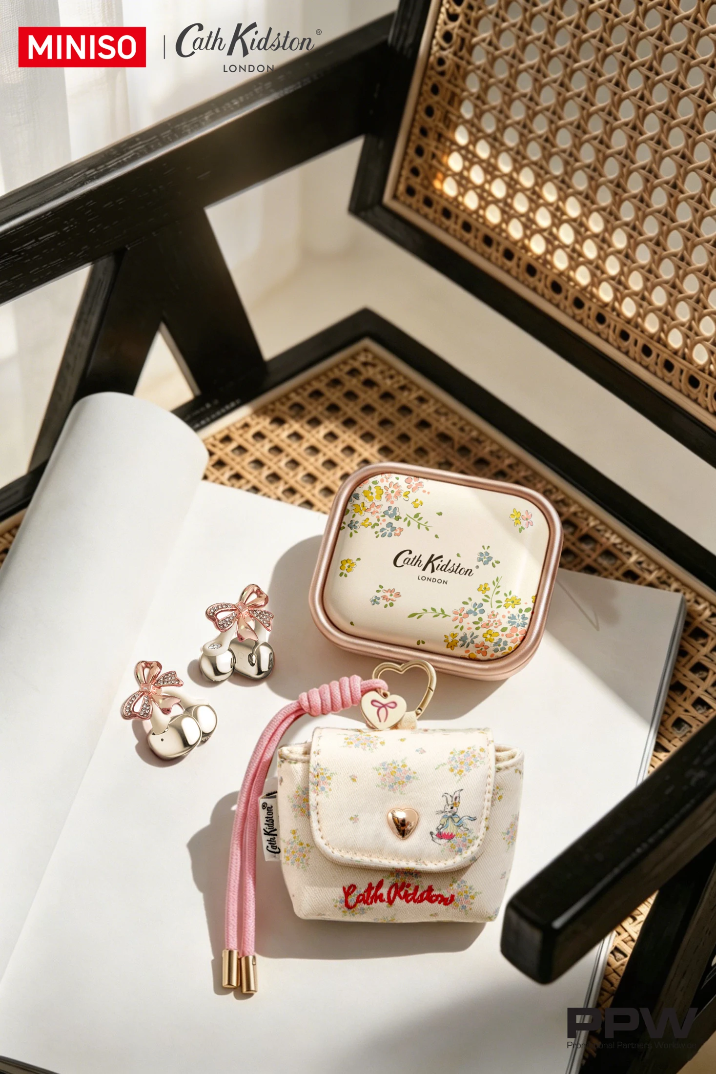 Cath Kidston floral case and miniature pouch with bow accessories