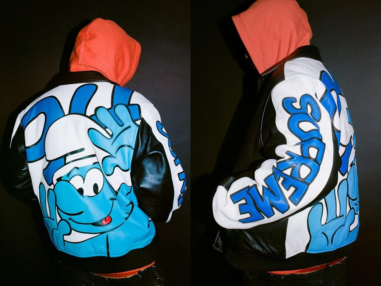 Supreme jacket with Smurfs artwork